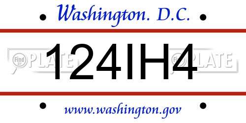 124IH4 District Of Columbia License Plate