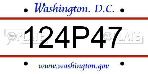 124P47 District Of Columbia License Plate