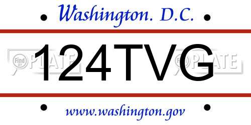 124TVG District Of Columbia License Plate