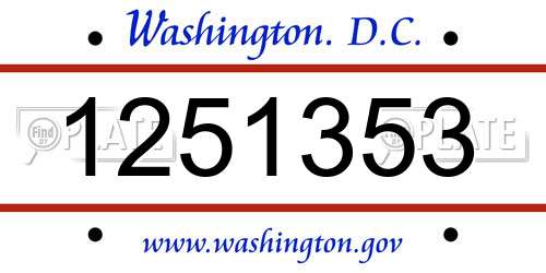 1251353 District Of Columbia License Plate