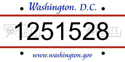 1251528 District Of Columbia License Plate