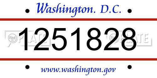 1251828 District Of Columbia License Plate