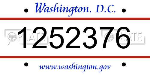 1252376 District Of Columbia License Plate