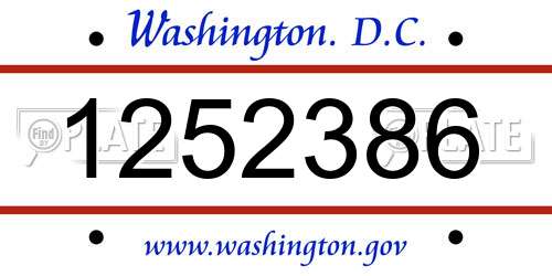 1252386 District Of Columbia License Plate