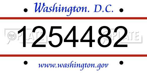 1254482 District Of Columbia License Plate