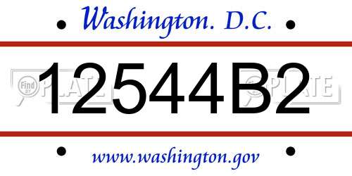 12544B2 District Of Columbia License Plate