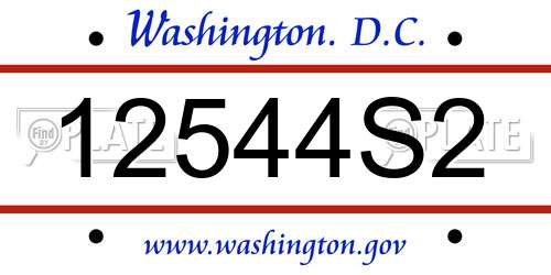 12544S2 District Of Columbia License Plate
