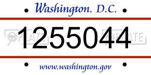 1255044 District Of Columbia License Plate