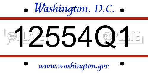 12554Q1 District Of Columbia License Plate