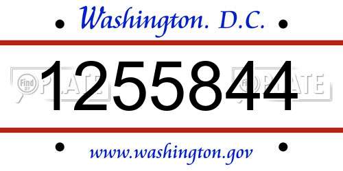 1255844 District Of Columbia License Plate