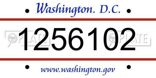 1256102 District Of Columbia License Plate