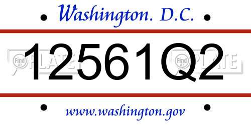 12561Q2 District Of Columbia License Plate