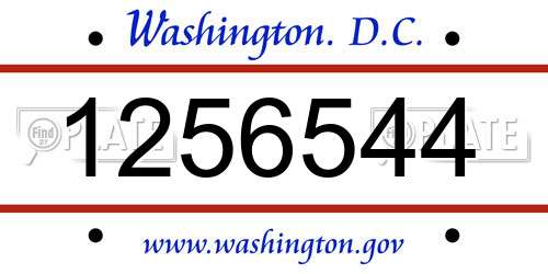 1256544 District Of Columbia License Plate