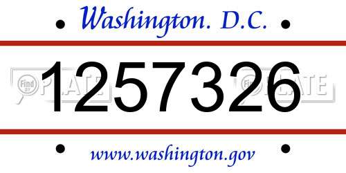 1257326 District Of Columbia License Plate