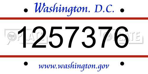 1257376 District Of Columbia License Plate