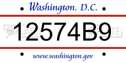 12574B9 District Of Columbia License Plate