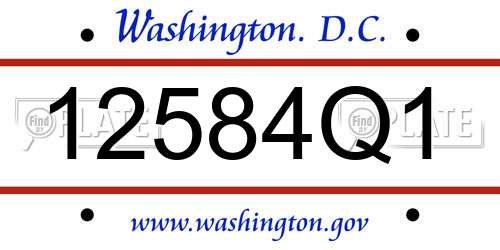 12584Q1 District Of Columbia License Plate