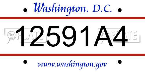 12591A4 District Of Columbia License Plate