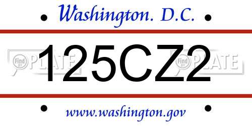125CZ2 District Of Columbia License Plate