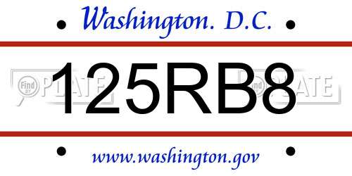 125RB8 District Of Columbia License Plate
