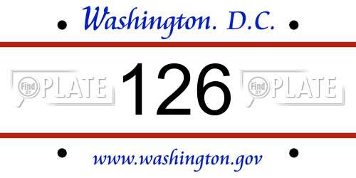 126 District Of Columbia License Plate