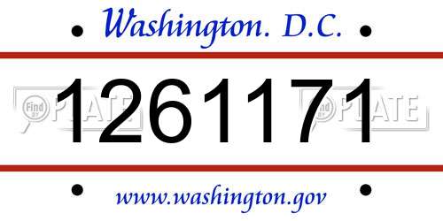 1261171 District Of Columbia License Plate