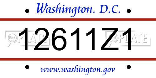 12611Z1 District Of Columbia License Plate