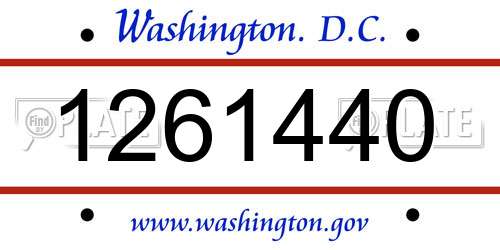1261440 District Of Columbia License Plate