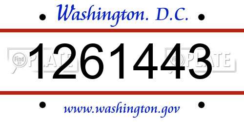 1261443 District Of Columbia License Plate