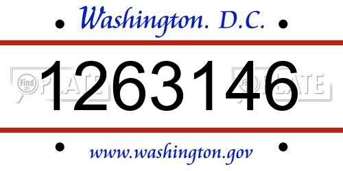 1263146 District Of Columbia License Plate