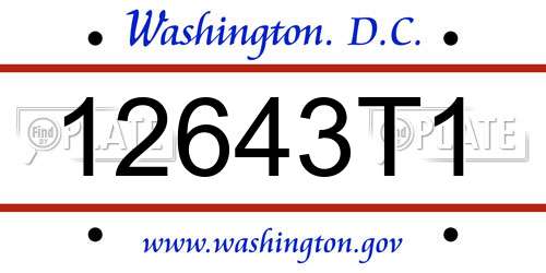 12643T1 District Of Columbia License Plate