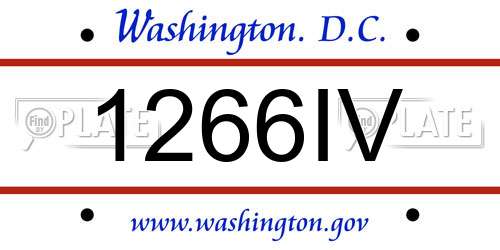 1266IV District Of Columbia License Plate