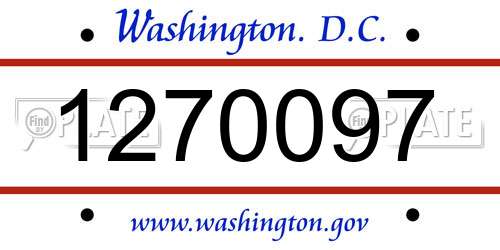 1270097 District Of Columbia License Plate