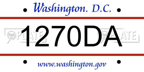 1270DA District Of Columbia License Plate