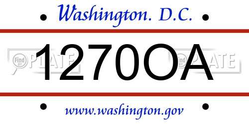 1270OA District Of Columbia License Plate