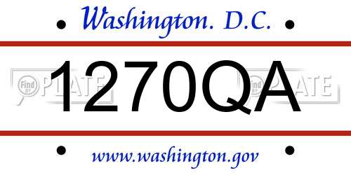 1270QA District Of Columbia License Plate
