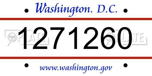 1271260 District Of Columbia License Plate