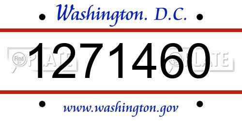 1271460 District Of Columbia License Plate