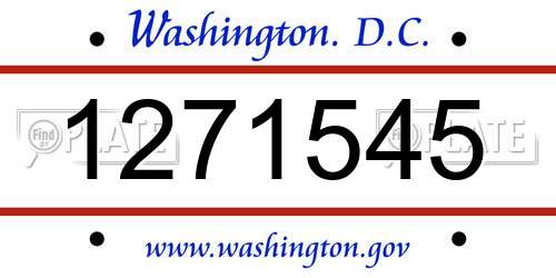 1271545 District Of Columbia License Plate