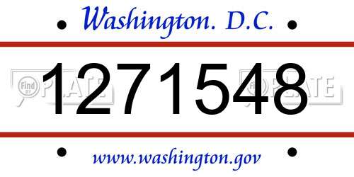 1271548 District Of Columbia License Plate