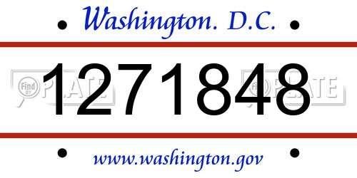 1271848 District Of Columbia License Plate