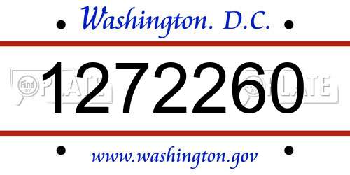 1272260 District Of Columbia License Plate