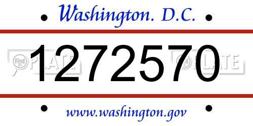 1272570 District Of Columbia License Plate