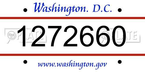 1272660 District Of Columbia License Plate