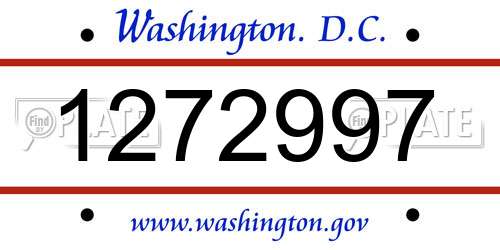 1272997 District Of Columbia License Plate