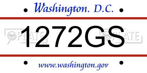 1272GS District Of Columbia License Plate
