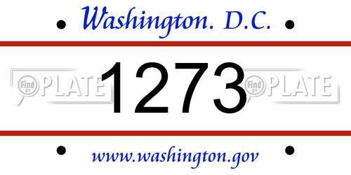 1273 District Of Columbia License Plate