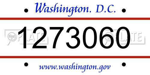 1273060 District Of Columbia License Plate