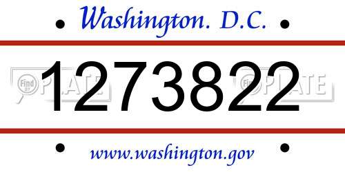 1273822 District Of Columbia License Plate