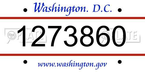 1273860 District Of Columbia License Plate